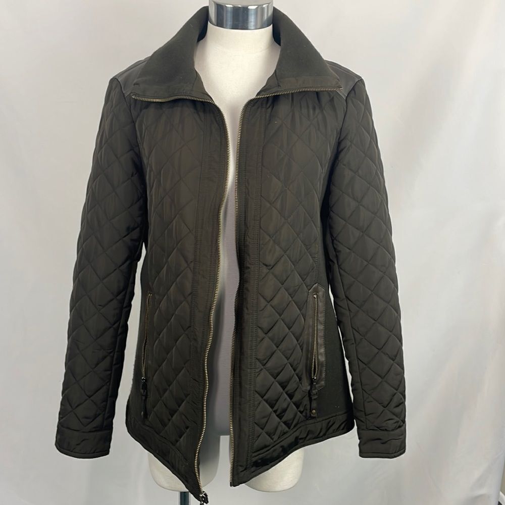 Jones Brown Quilted Zip Jacket